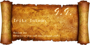 Iritz István névjegykártya