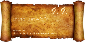 Iritz István névjegykártya